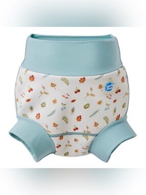 Splash About Kids' Swim Diaper Cover in Pale Blue with Autumn Print, 6-12 Mos
